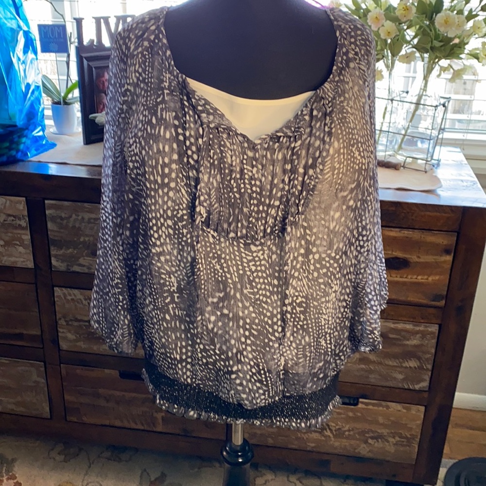 Plus size sheer blouse